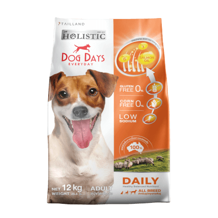 อาหารเม็ดสำหรับสุนัข DOG DAYS DAILY เกรดโฮลิสติก รสเนื้อแกะ สูตรลดขนร่วงโดยเฉพาะ (12 KG)_0